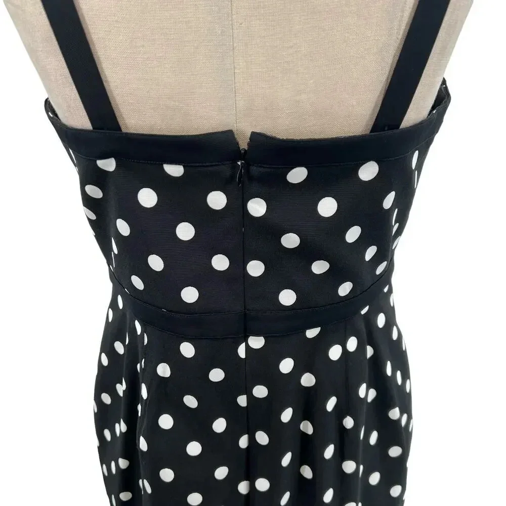 J.‎ Crew Faillie Sheath Baxter Black White Polka Dot Dress Size 8